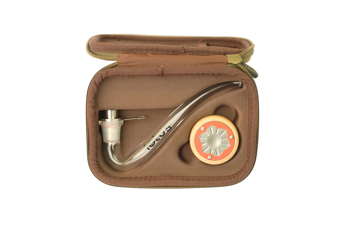Lotus is a pure convection vaporizer; its sleek, California-patented design allows you to vaporize a vast load of up to 0.3g in the traditional pipe style while not compromising on flavor and producing best-in-class vapor clouds.