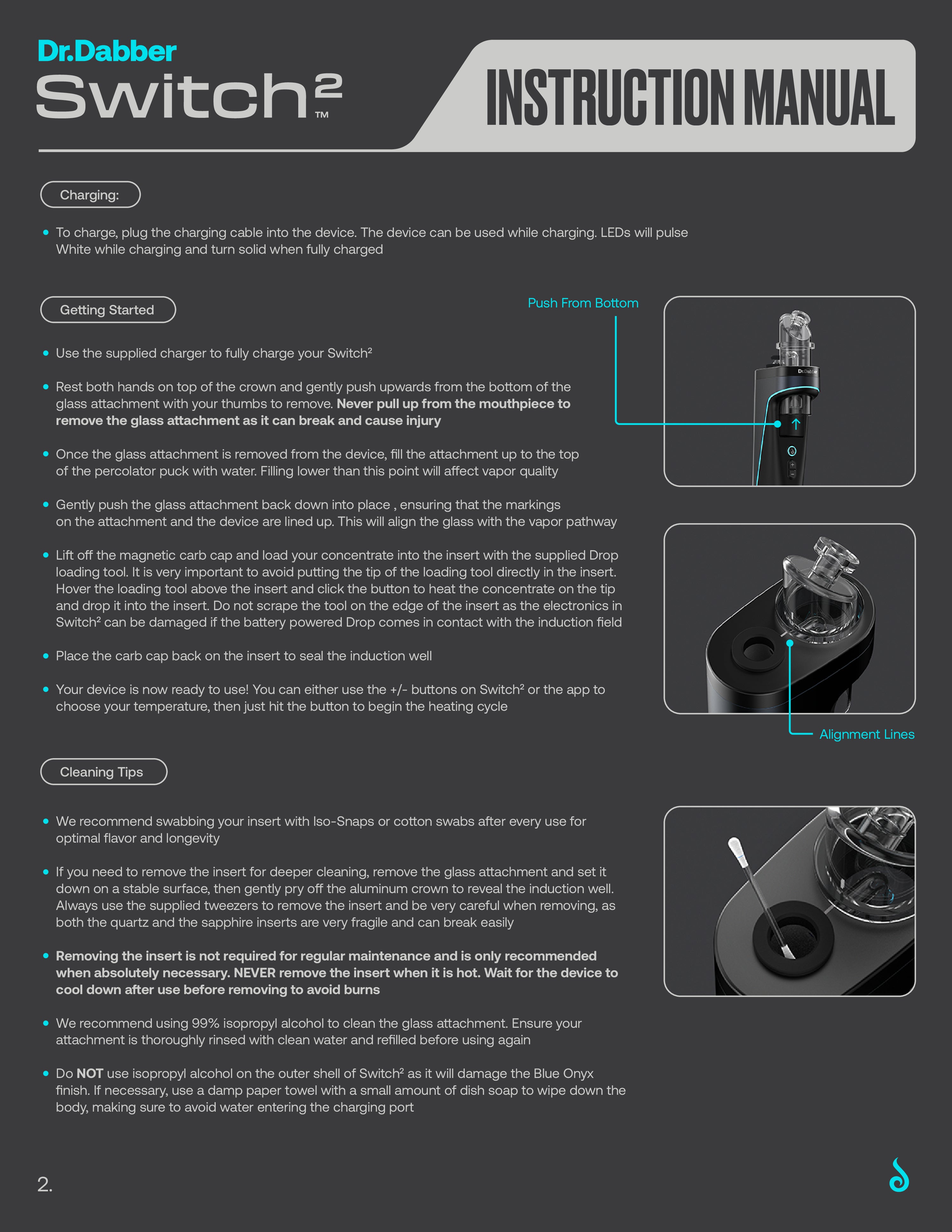 The Switch 2, Dr. Dabber’s successor, boasts patented IR sensor technology for precise heating and unparalleled temperature control. Omni-directional induction heating ensures even heating from all sides. A 20mm Quartz Insert (sapphire insert sold separately) handles dabs of all sizes, providing a consistent and long-lasting experience.