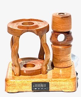 Made in a small family shop in the Southeast United States, each system is unique. This is a true conversation piece of functional art! Each set may contain different parts and of course will offer an individual mixture of woods and beauty only nature can provide.
This particular set includes:
24” whip and 12” wooden mouthpiece with Integrated Orb V2 Bracket System
Integrated PID Controller with US Standard Five Pin XLR Connection w/included Injector Stand
BN-LINK App C Controlled Smart WiFi Outlet Timer