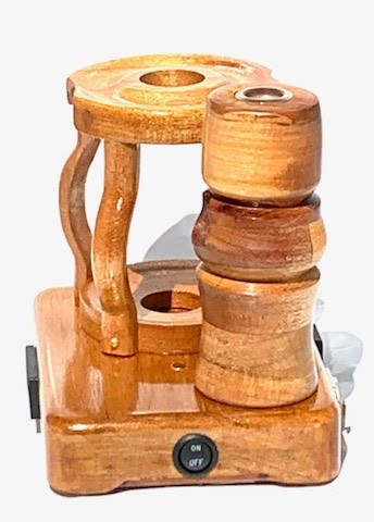 Made in a small family shop in the Southeast United States, each system is unique. This is a true conversation piece of functional art! Each set may contain different parts and of course will offer an individual mixture of woods and beauty only nature can provide.
This particular set includes:
24” whip and 12” wooden mouthpiece with Integrated Orb V2 Bracket System
Integrated PID Controller with US Standard Five Pin XLR Connection w/included Injector Stand
BN-LINK App C Controlled Smart WiFi Outlet Timer