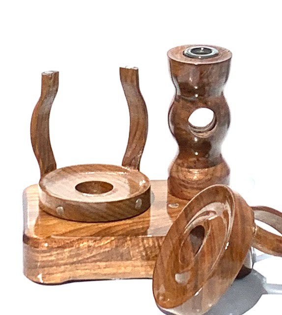 Made in a small family shop in the Southeast United States, each system is unique. This is a true conversation piece of functional art! Each set may contain different parts and of course will offer an individual mixture of woods and beauty only nature can provide.
This particular set includes:
24” whip and 12” wooden mouthpiece with Integrated Orb V2 Bracket System
Integrated PID Controller with US Standard Five Pin XLR Connection w/included Injector Stand
BN-LINK App C Controlled Smart WiFi Outlet Timer