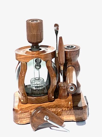 Made in a small family shop in the Southeast United States, each system is unique. This is a true conversation piece of functional art! Each set may contain different parts and of course will offer an individual mixture of woods and beauty only nature can provide.
This particular set includes:
24” whip and 12” wooden mouthpiece with Integrated Orb V2 Bracket System
Integrated PID Controller with US Standard Five Pin XLR Connection w/included Injector Stand
BN-LINK App C Controlled Smart WiFi Outlet Timer