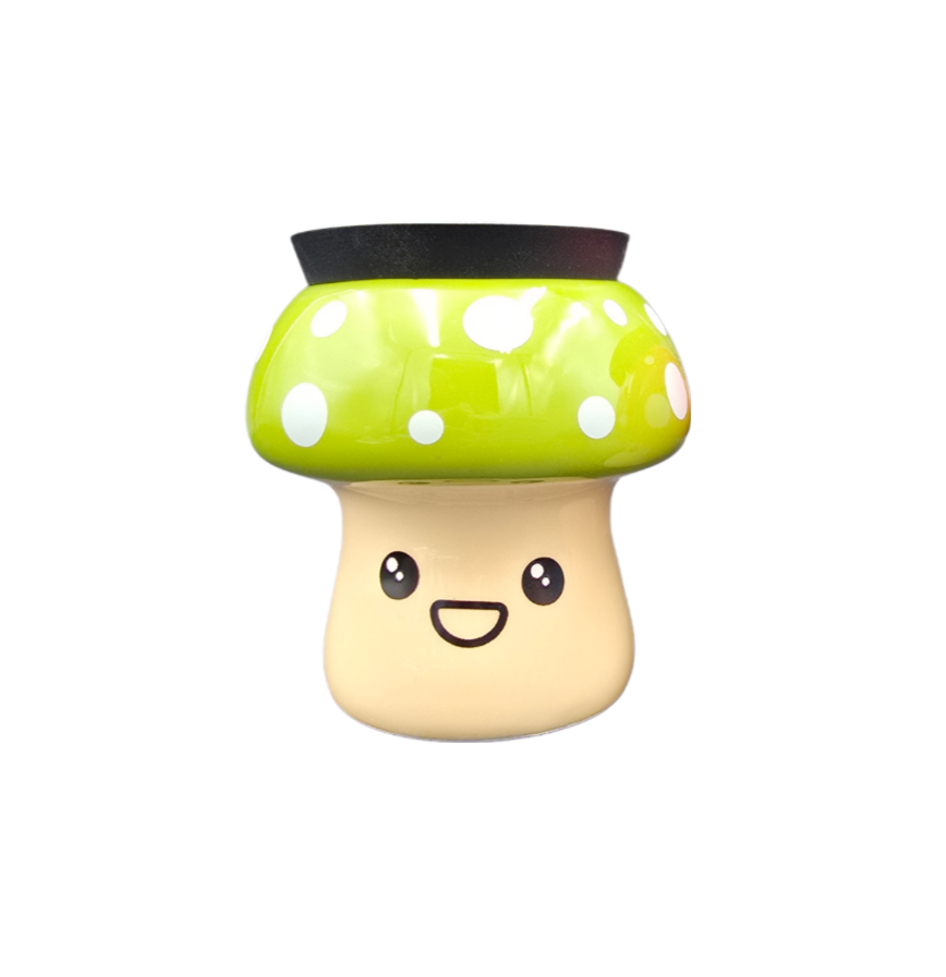 Green Mushroom Stash Jar