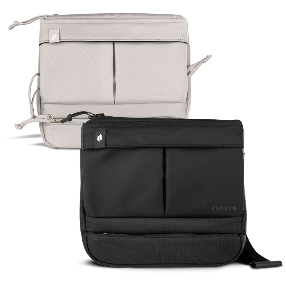 Travel storage bag
Made for the Puffco Proxy Vaporizer
Quick-access loading tray
Storage for jars, a battery pack, swabs, Hot Knife, Travel Pipe, and more!
Symmetrical design
8 Pockets + hidden compartment
Durable 300d ripstop nylon
Quilted padding to protect gear
Adjustable shoulder strap
Zippered closure
Multiple color options available
Available in Black and Desert colorways.