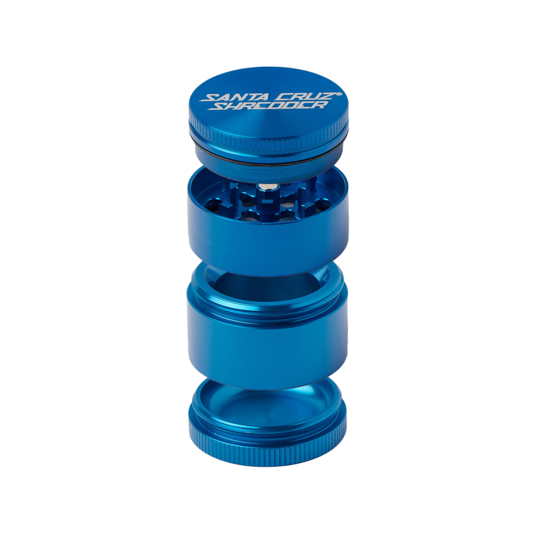 Blue 4 Piece Medium Grinder Exploded View