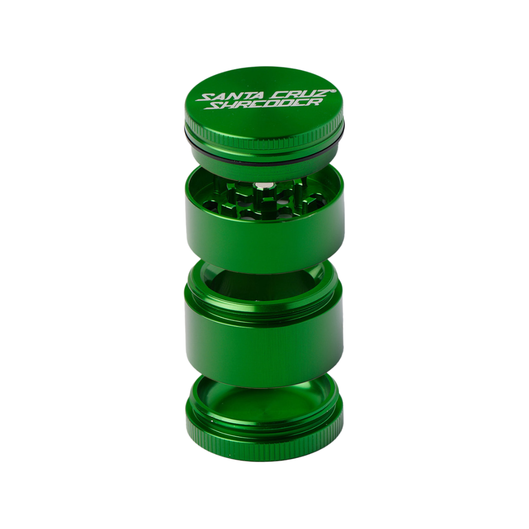 Green 4 Piece Medium Grinder Exploded View