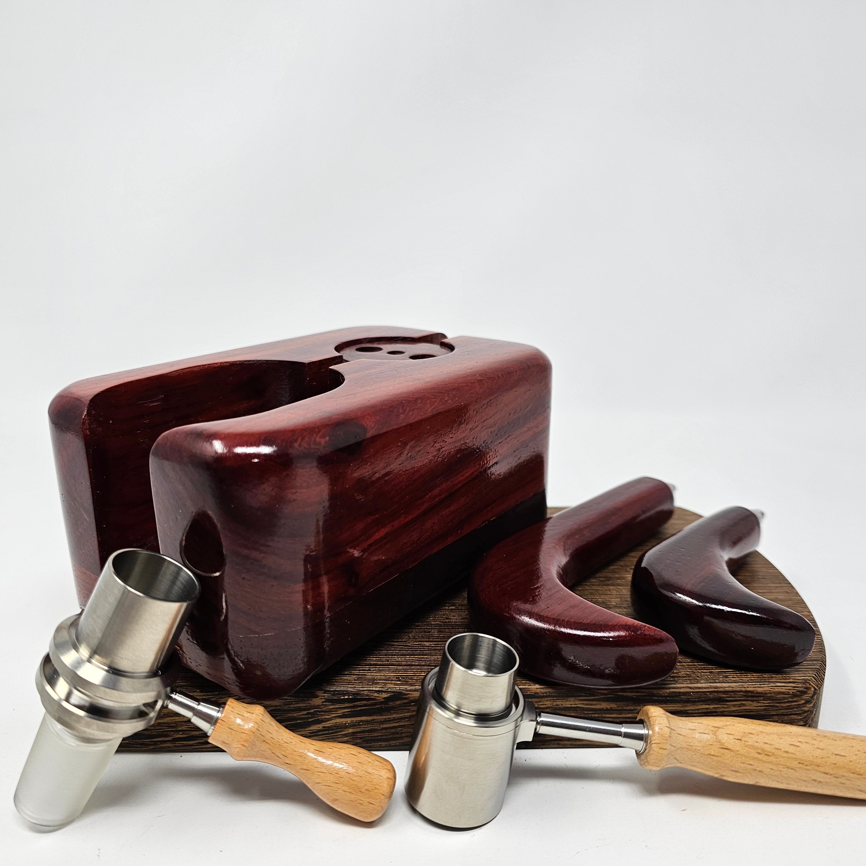 Made in a small family shop in the Southeast United States, each system is unique. This is a true conversation piece of functional art! Each set may contain different parts and of course will offer an individual mixture of woods and beauty only nature can provide.