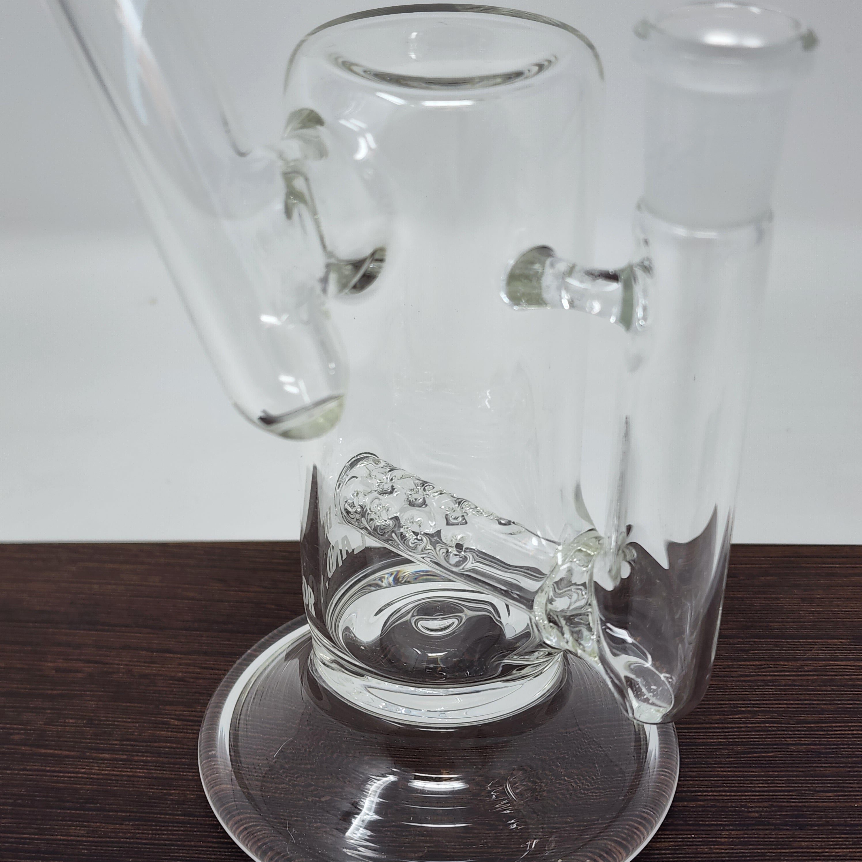 The small inline is made on 44 mm tubing, the inline perc is diffused in house. 14mm Female fitting or 19mm Female (select at checkout).
Height 7-8''. Made in the USA!!!
** This product is individually handmade by the same or different glass blower and there may be a variation in size of product. There could also be a variation in the logo size, placement, and color…