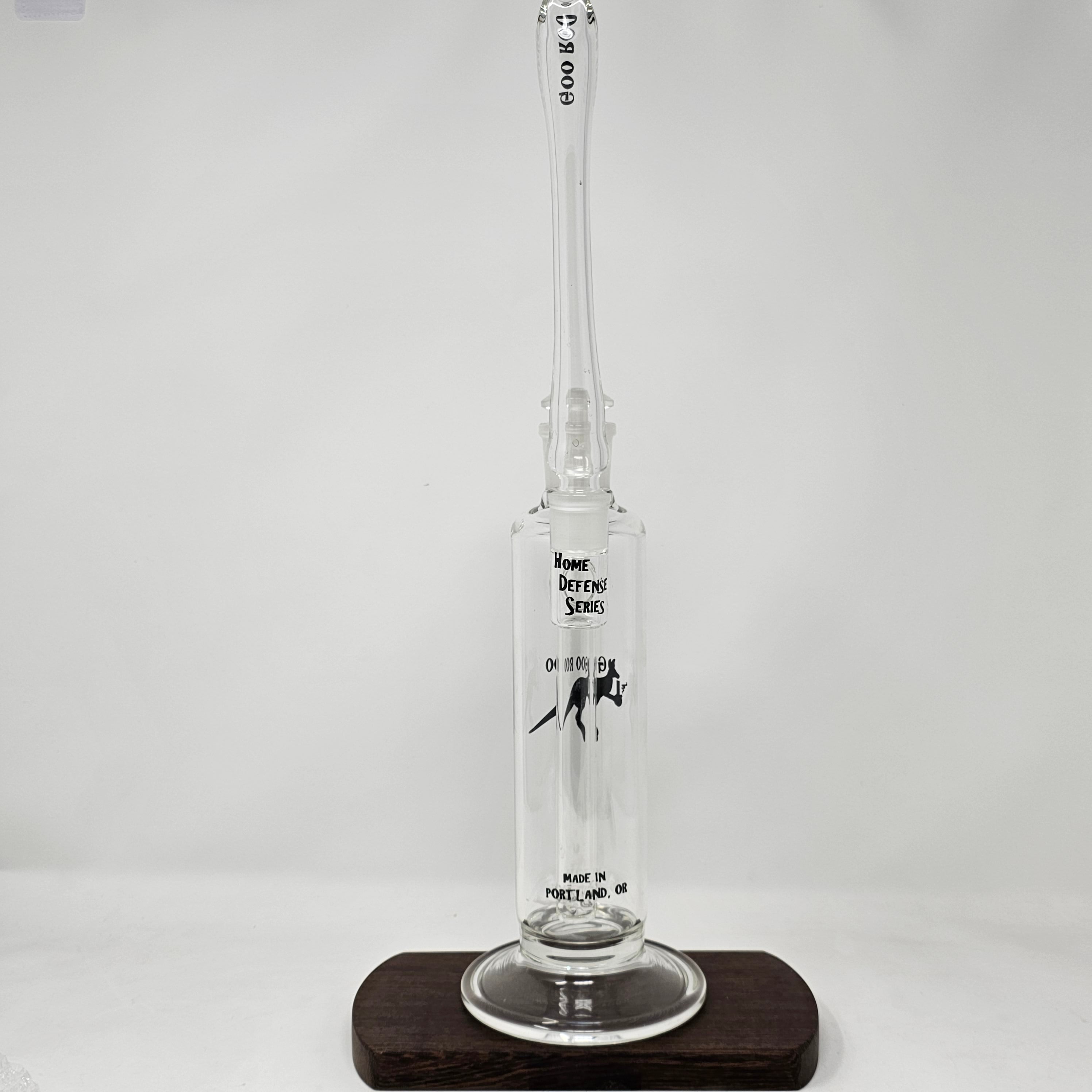 This bubbler is made on 65mm heavy walled tubing and comes with a jumbo in-house diffused 9-hole double ground bushing down stem (18mm female). Mouthpiece is removable and fits on a 19 mm fitting. Down stem is also removable for easier cleaning.
Height of body 11-12" with mouth piece 17-18". Made in the USA!!!
** This product is individually handmade by the same or different glass blower and there may be a variation in size of product. There could also be a variation in the logo size, placement, and col…