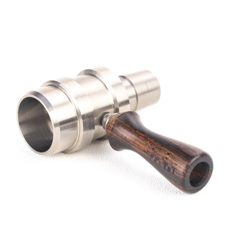 Wood handles crafted by hand in Mississippi!
These are sold as subassemblies as added an adjustment screw and a collar to make the parts interchangeable.
This handle has been tested on the Shovelhead bowl, all current carb cap designs and the TCup bowl.