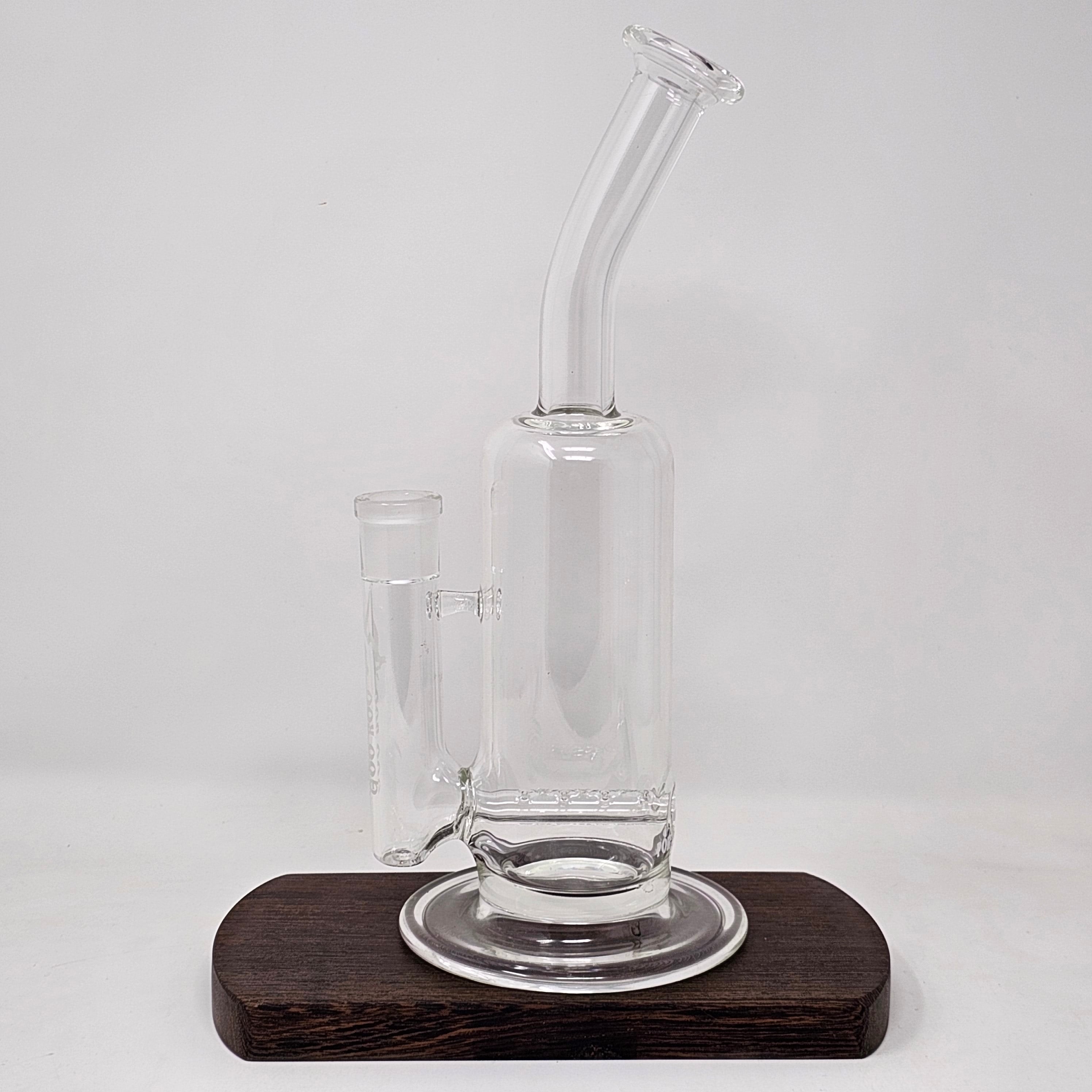 The large inline is made on 65 mm heavy wall tubing. The inline is diffused in house. Fitting: 14 female or 19mm Female (select at checkout).
Height 11-13" Made in the USA!!
** This product is individually handmade by the same or different glass blower and there may be a variation in size of product. There could also be a variation in the logo size, placement, and color…