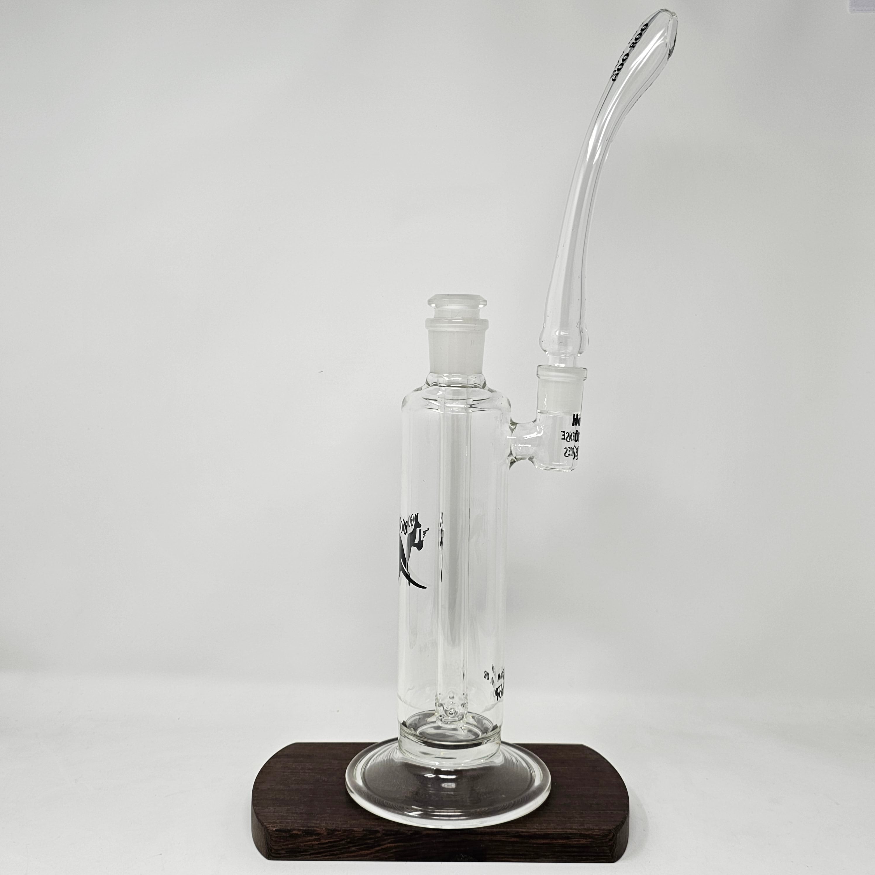 This bubbler is made on 65mm heavy walled tubing and comes with a jumbo in-house diffused 9-hole double ground bushing down stem (18mm female). Mouthpiece is removable and fits on a 19 mm fitting. Down stem is also removable for easier cleaning.
Height of body 11-12" with mouth piece 17-18". Made in the USA!!!
** This product is individually handmade by the same or different glass blower and there may be a variation in size of product. There could also be a variation in the logo size, placement, and col…