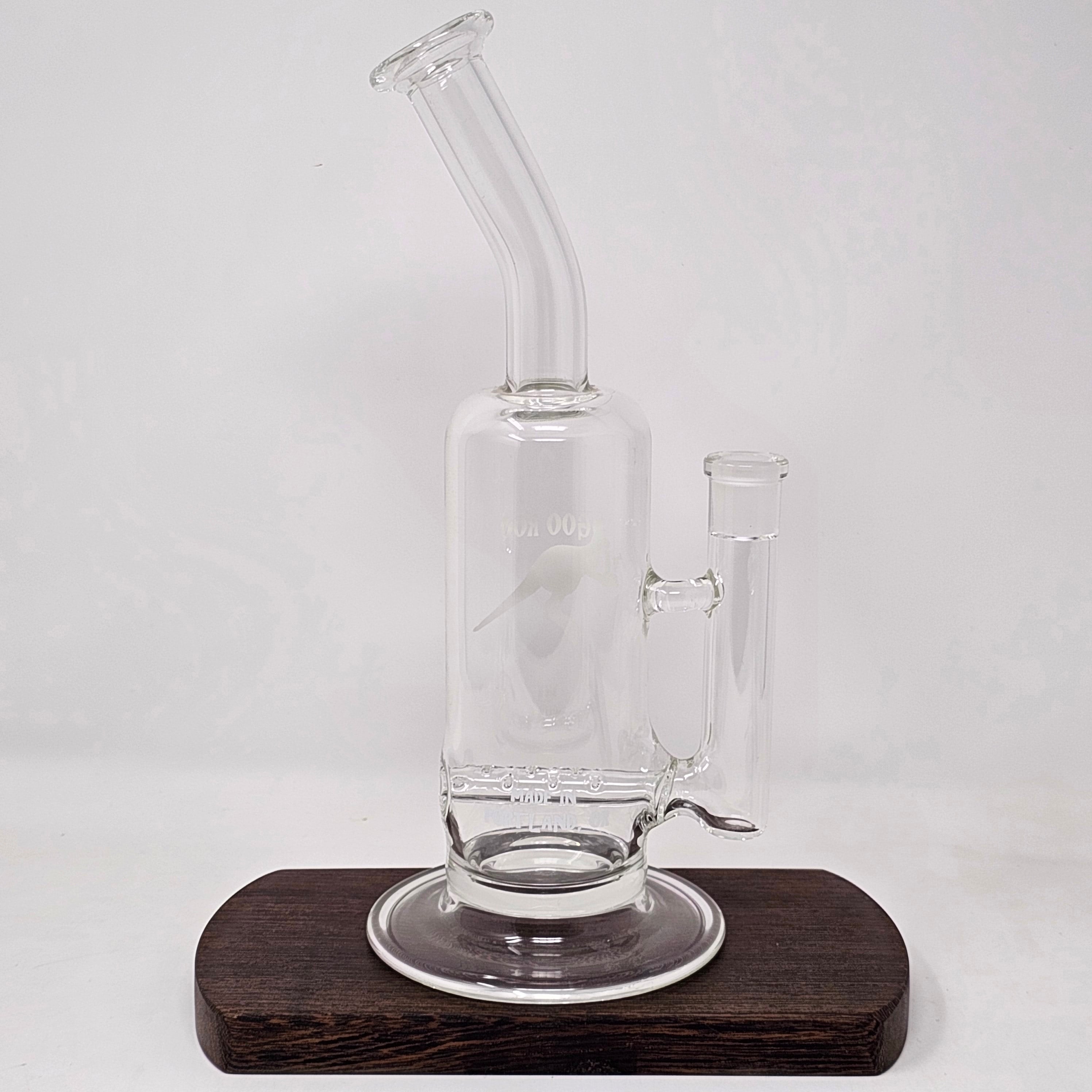 The large inline is made on 65 mm heavy wall tubing. The inline is diffused in house. Fitting: 14 female or 19mm Female (select at checkout).
Height 11-13" Made in the USA!!
** This product is individually handmade by the same or different glass blower and there may be a variation in size of product. There could also be a variation in the logo size, placement, and color…