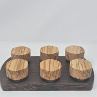 9ml Black Glass Container with Hexagon Olivewood Top by PhattPiggie