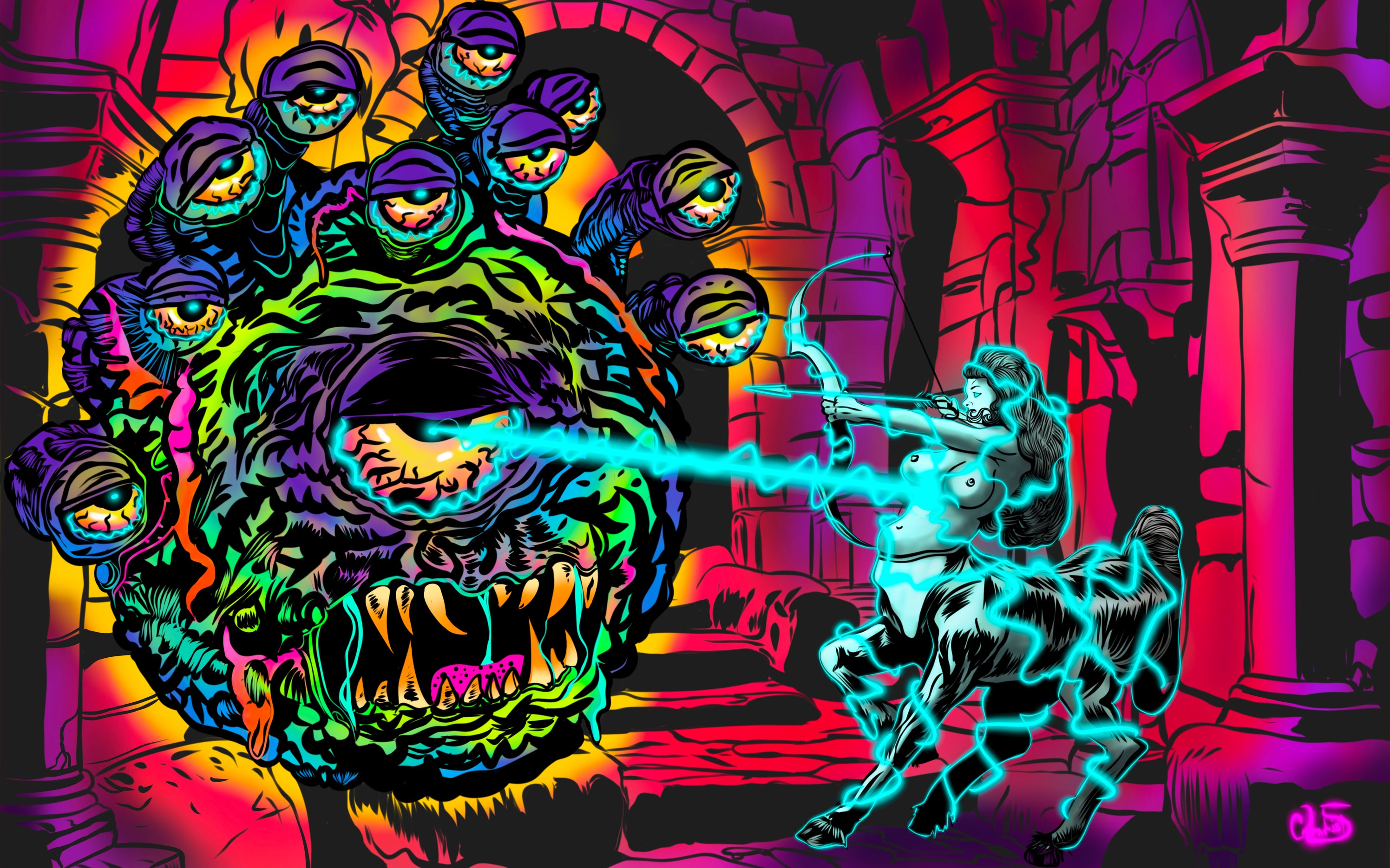 VGoodiEZ Crohnabist Designed Moodmat- Series 5, Slide #4 "Beholder & Stoner" (5x8) by Moodmats