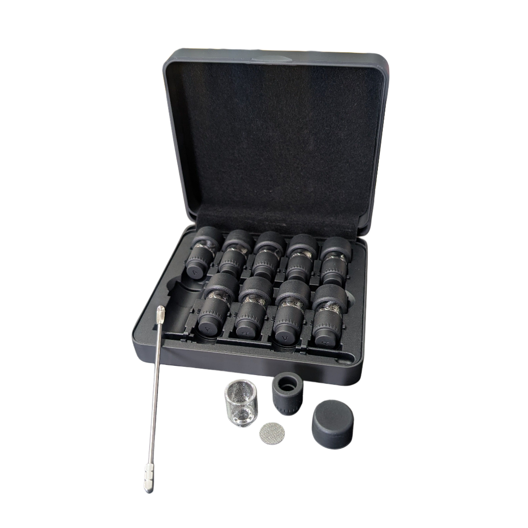 Open Pre-Load and Go Case Showing Disassembled Capsule and Stir Tool Removed