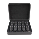 Pre-load and go case opened up showing 10 pre-load capsule assemblies and the stirring tool