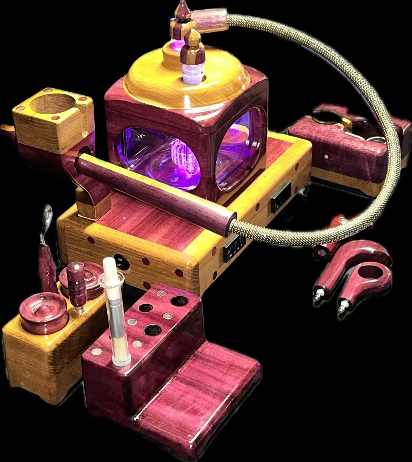 Wired/Wireless Mega Cell with Dual PID Bundle in Purpleheart and Honey Locust by The Club