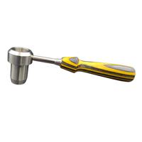 IO Hornet Heater with Yellow and Black Wood Handle Angled Side View