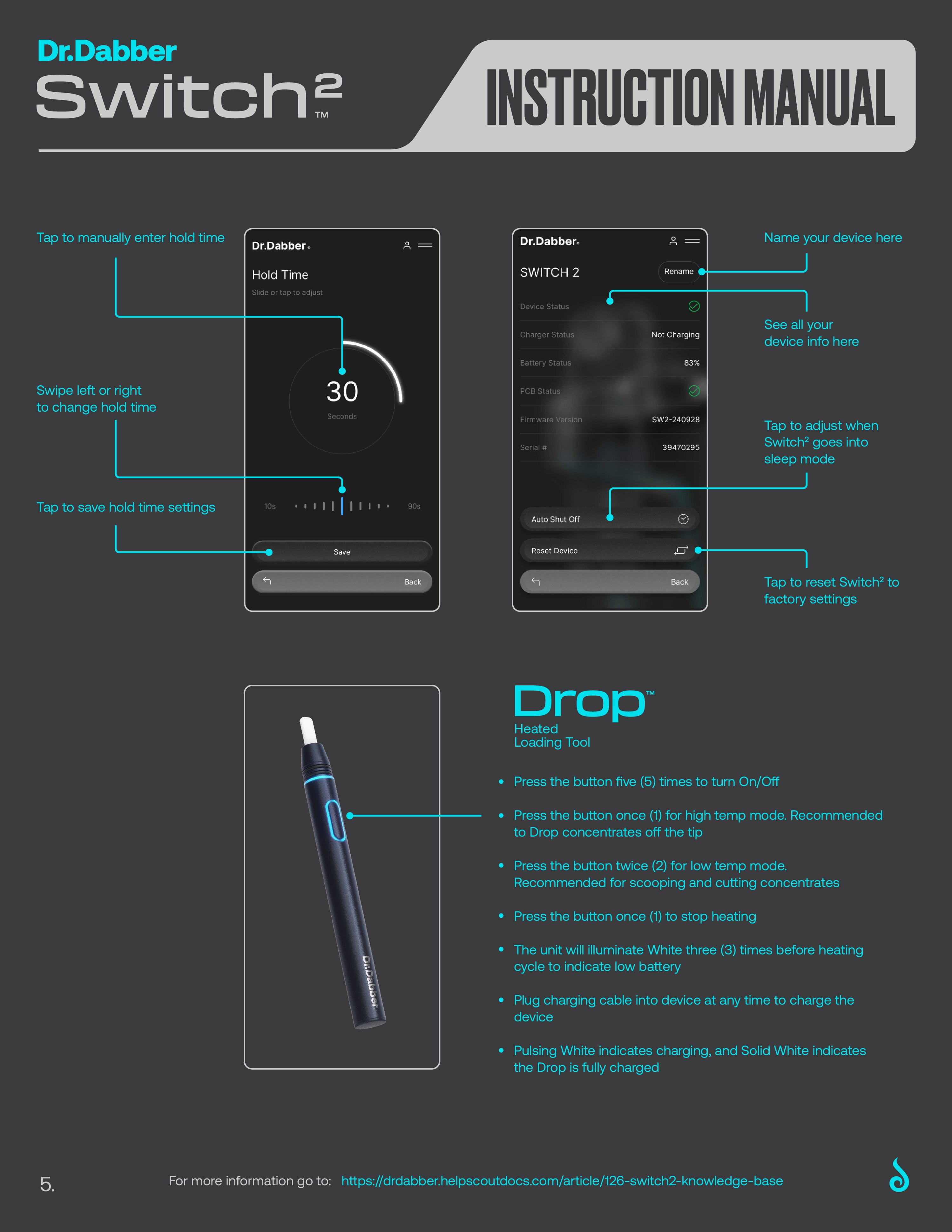 The Switch 2, Dr. Dabber’s successor, boasts patented IR sensor technology for precise heating and unparalleled temperature control. Omni-directional induction heating ensures even heating from all sides. A 20mm Quartz Insert (sapphire insert sold separately) handles dabs of all sizes, providing a consistent and long-lasting experience.