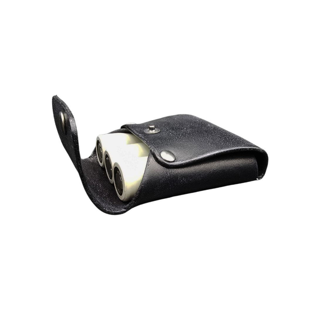 Black 3 Battery Pouch Filled with Batteries
