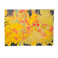 Yellow and Red Moodmat with Marbling