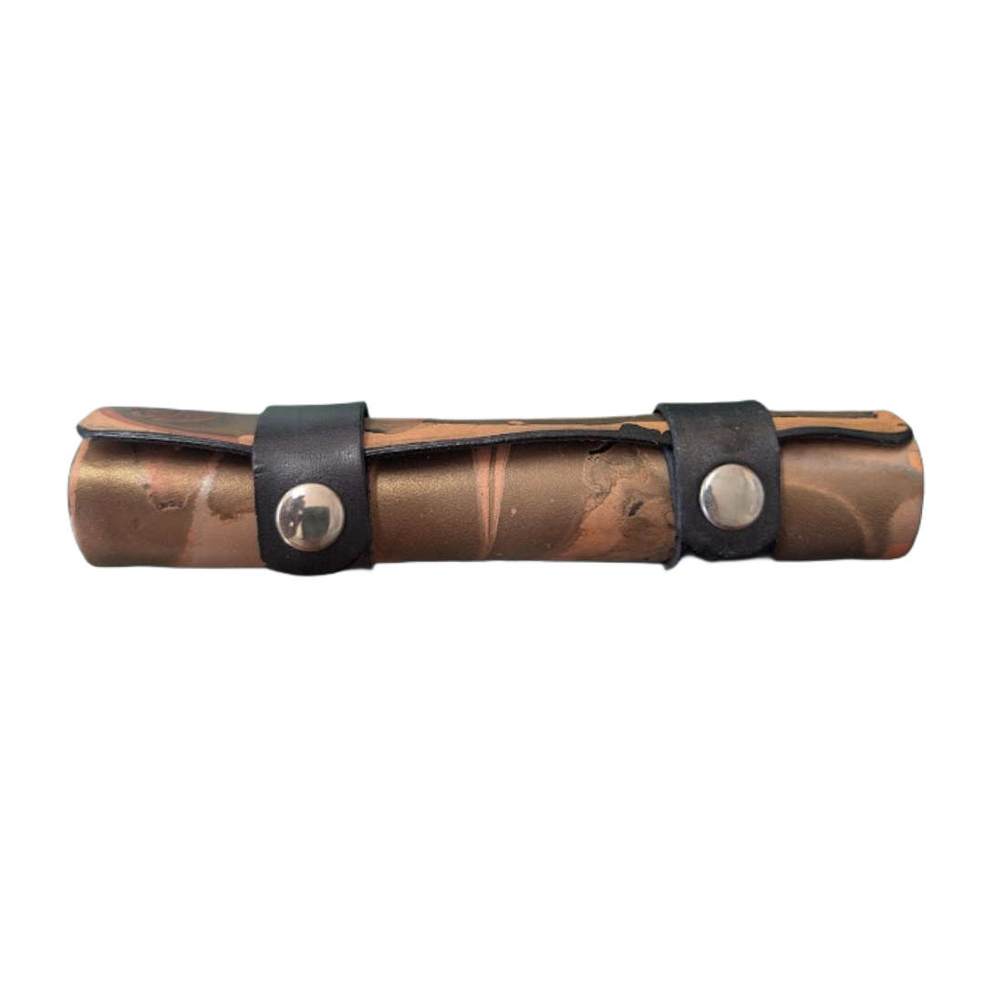 Brown Marbling Parchment Case