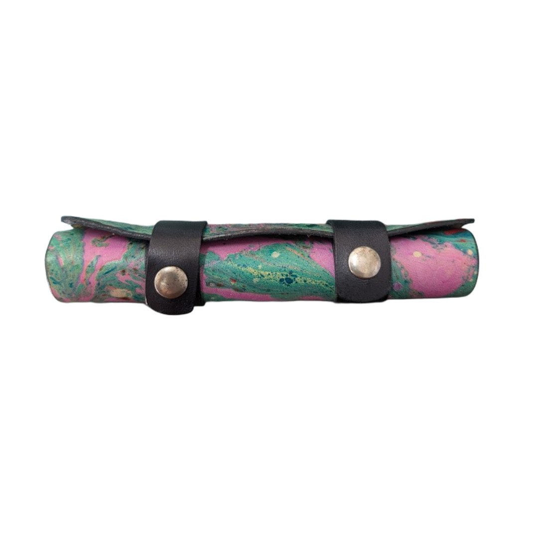 Purple Green Marbling Parchment Case