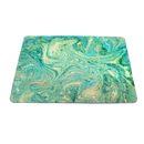 Small Leather Mat in Green Marbling