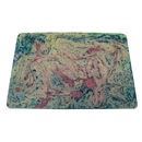 Small Leather Mat in Red & Green Marbling