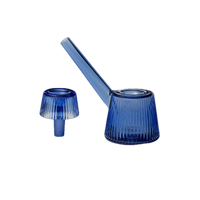 Deco Bubbler by nwtn HOME in blue showing combustion bowl and main body separately.