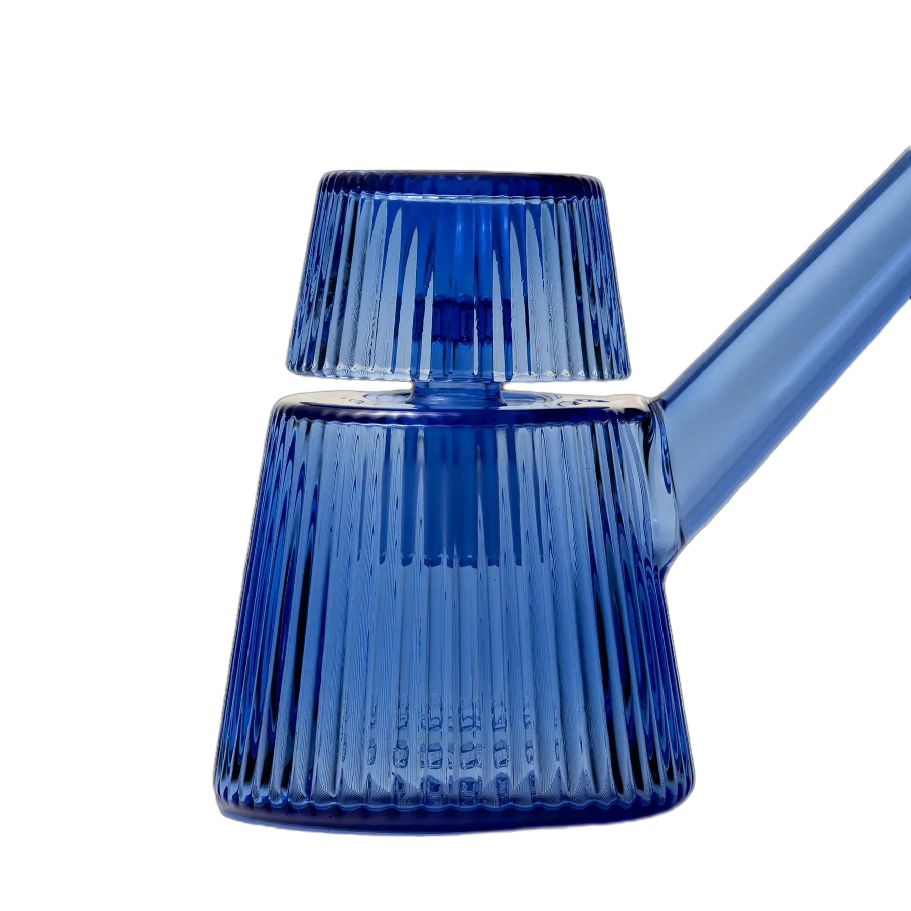 Deco Bubbler by nwtn HOME in blue close up of fluted glass texture.