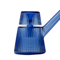 Deco Bubbler by nwtn HOME in blue close up of fluted glass texture.