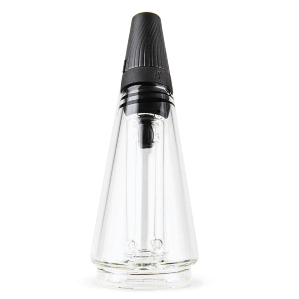 Take a trip. The Puffco Travel Glass is a patented Top for the Peak Pro and Peak that allows you to lock water inside the chamber by twisting the mouthpiece. Less spills, better portability, saves water. Dab on the go.