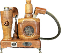 Made in a small family shop in the Southeast United States, each system is unique. This is a true conversation piece of functional art! Each set may contain different parts and of course will offer an individual mixture of woods and beauty only nature can provide.

These listings include the 14mm clear Cell in the listing! Also has LED's built in to set the mood. Choose from either Black Walnut or Cherry. Includes accessory tool set (not pictured).