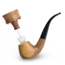 Elegant walnut wood pipe with curved stem and 14 mm standard joint. Compatible with the Lotus Vaporizer. Self-standing (only with lotus inside), two-piece, easy to clean.