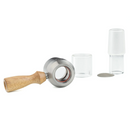 Matrix is Cannabis Hardware’s modular bowl. It revolves around a titanium can with two O-rings which are set to fit a variety of glass and titanium inserts.

At the top, you would be able to fit any of the 22mm glass inserts (2mm and 3mm wall thickness) as well as our titanium insert.

At the bottom, you can fit any of our 18mm, 14mm, and 10mm joint stems.

For a handle, we use the same 10-24 threading used on the Shovelhead or Zenleaf parts. So these handles are also transferable to the Matrix.