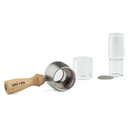 Matrix is Cannabis Hardware’s modular bowl. It revolves around a titanium can with two O-rings which are set to fit a variety of glass and titanium inserts.

At the top, you would be able to fit any of the 22mm glass inserts (2mm and 3mm wall thickness) as well as our titanium insert.

At the bottom, you can fit any of our 18mm, 14mm, and 10mm joint stems.

For a handle, we use the same 10-24 threading used on the Shovelhead or Zenleaf parts. So these handles are also transferable to the Matrix.