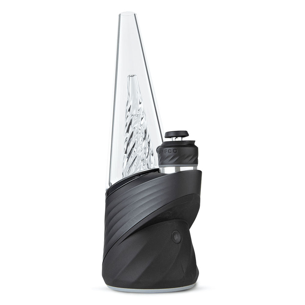 The Peak Pro (2023) is the pinnacle of hash technology. This premium smart rig delivers incredible flavor and unparalleled performance. Unlock the fullest potential of the plant with its single-button interface, deep customization via the Puffco Connect app, and patented 3D Chamber. Featuring the Joystick Cap and laser cut perc slots for improved water filtration. Currently available in Black and Pearl White.