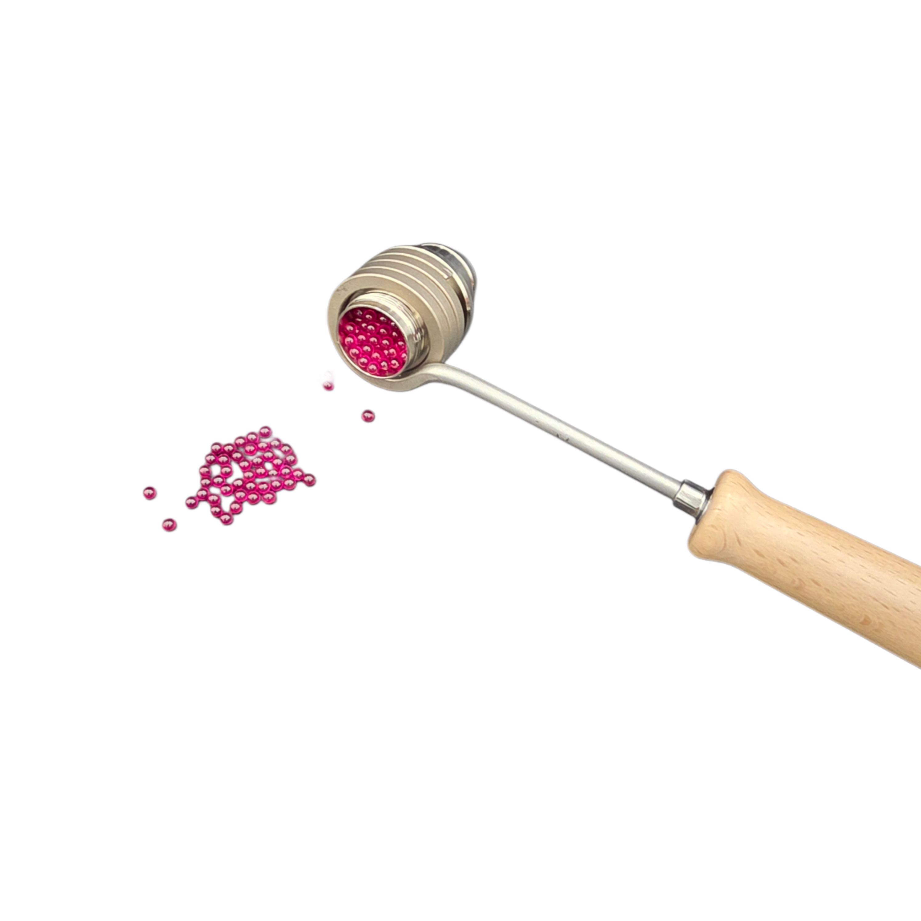 Heater Head Assembly with Top Cap Removed, showing Ruby Beads inside.