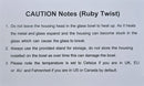 Ruby Twist Pro Caution Notes