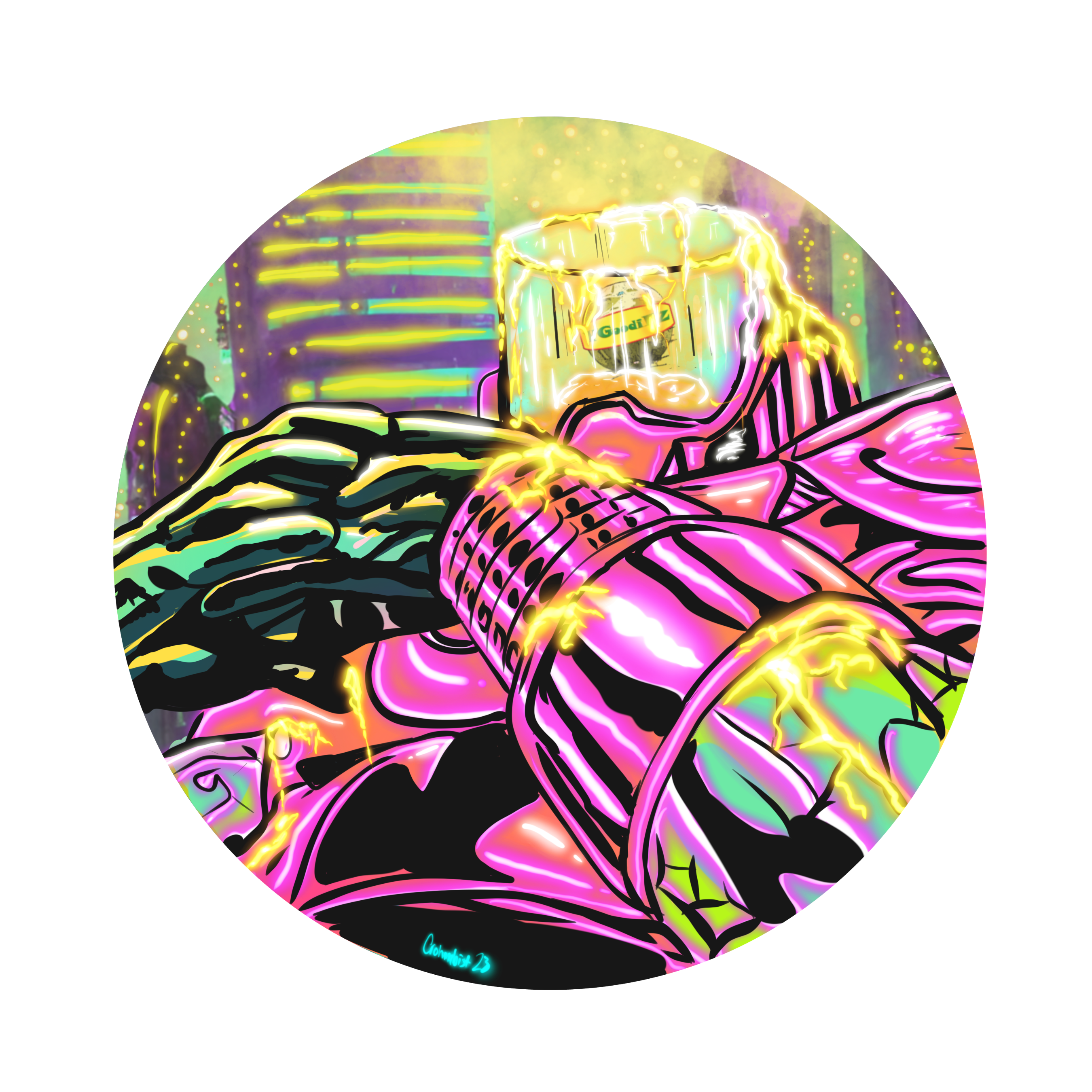VGoodiEZ Crohnabist Designed- Series 3, Slide #2 "Lord of Dabopokolips" (8" Round) Mat by Moodmats