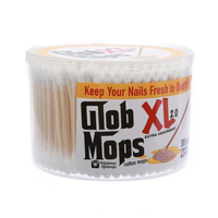 Made of Bamboo and 100% pure cotton.

These Glob Mops have three times more cotton than the original V1 mops and have extra loose cotton for better absorption.

These are not simple ordinary cotton swabs. The creator of Glob Mops started out using regular cotton swabs and decided something better was needed. He tweaked the design of the regular cotton swab to have wooden sticks for more durability and made one end pointed for those hard-to-get corners.