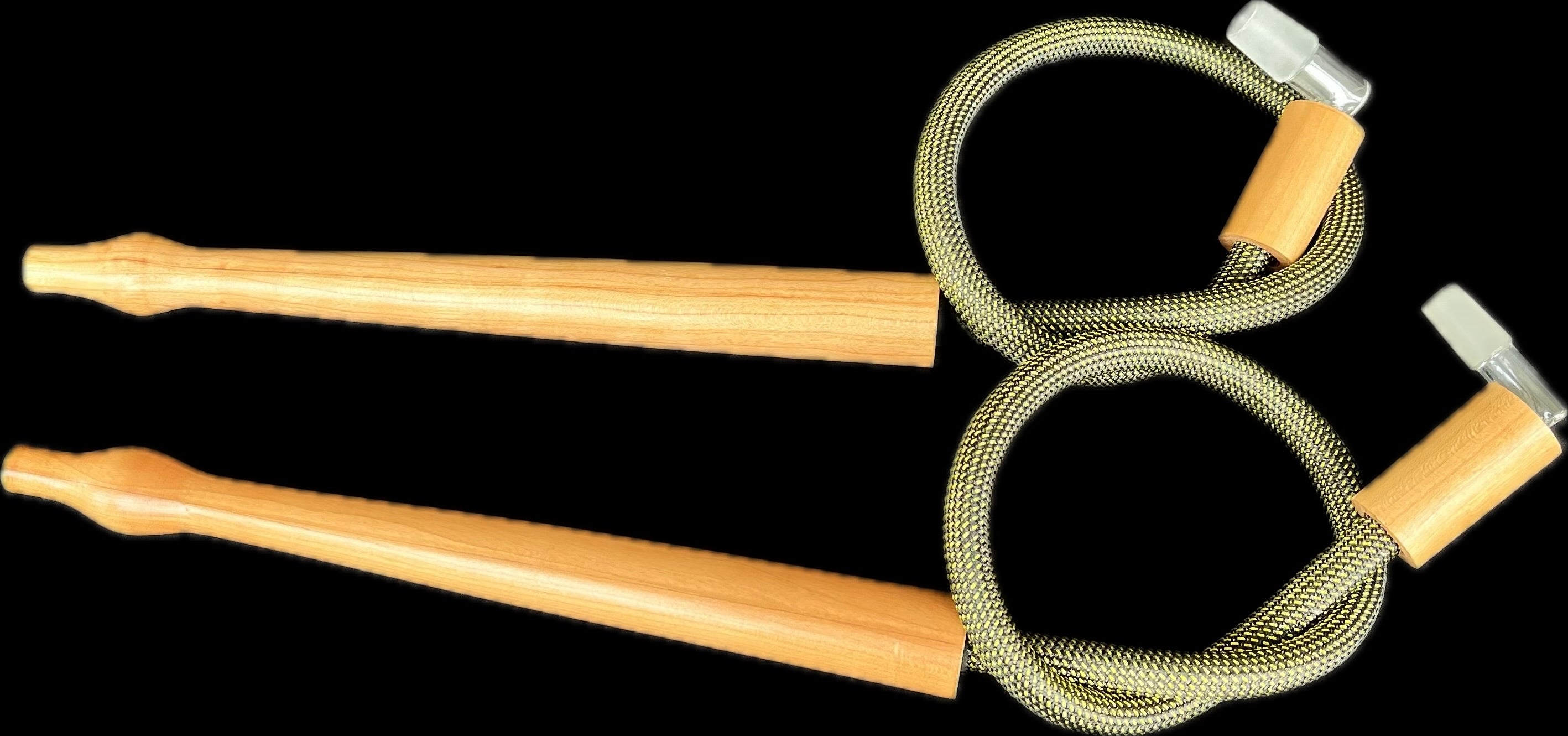 Made in a small family shop in the Southeast United States, each system is unique. Each set may contain different parts and of course will offer an individual mixture of woods and beauty only nature can provide.

This Whip Assembly in Cherry set includes:

12” Handmade Mouthpiece Whip in Cherry
5/16” Bore
Total length 36”
Available in 14mm or 19mm
