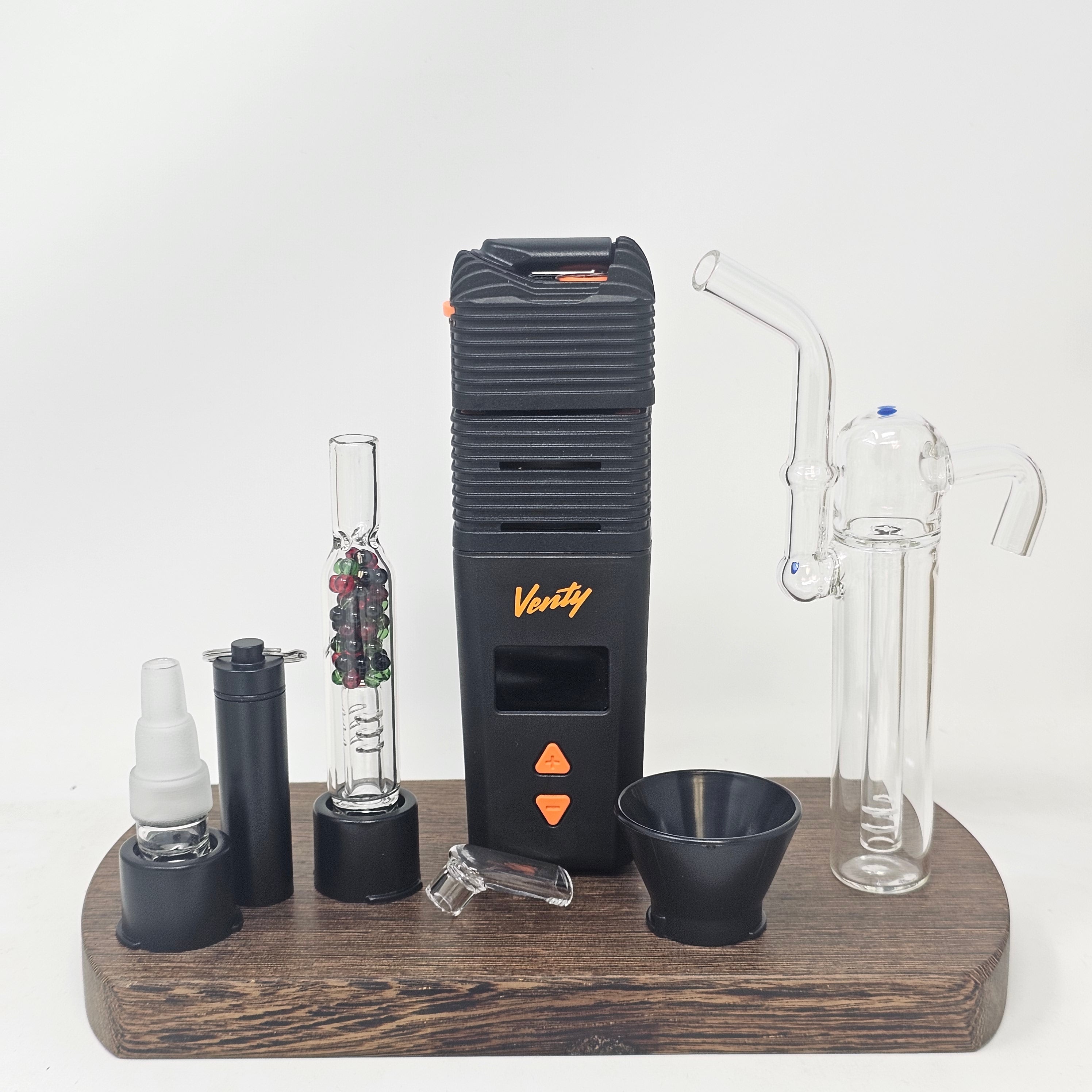 Included in the Venty Executive Bundle:

Venty by Storz & Bickel

Venty XL Sidecar Bubbler by VGoodiEZ (VEN 7)

Dosing Capsules in Stainless Steel for Crafty/Mighty/Venty by VGoodiEZ (CAP 8)

Venty Speed Loader by VGoodiEZ (VEN 8)

Venty Glass Mouthpiece by VGoodiEZ (VEN 6)

Venty 3 -in-1 WPA (VEN 9)

Venty Rocket Stem by VGoodiEZ (VEN 5)