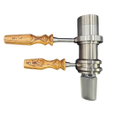 Wireless Heater and Titanium Bowl with Ed's Zebrawood Handles, Injector View.