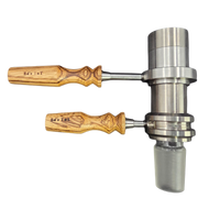 Wireless Heater and Titanium Bowl with Ed's Zebrawood Handles, Injector View.