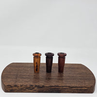 A Vietnamese Tracwood Water Pieces Adapter (WPA) by Battery Free Ganz with an internal stainless steel lining designed to protect the wood from dense vapors