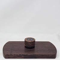 9ml Black Glass Container with Bocote / African Blackwood Inlay Top by PhattPiggie
