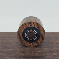 9ml Black Glass Container with Bocote / African Blackwood Inlay Top by PhattPiggie